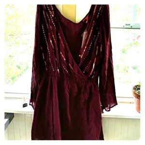 Maroon lowcut dress